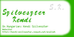 szilveszter kendi business card